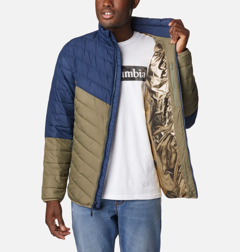 Men's Eddie Gorge  Insulated Jacket, Color: Stone Green, Collegiate Navy, image 5