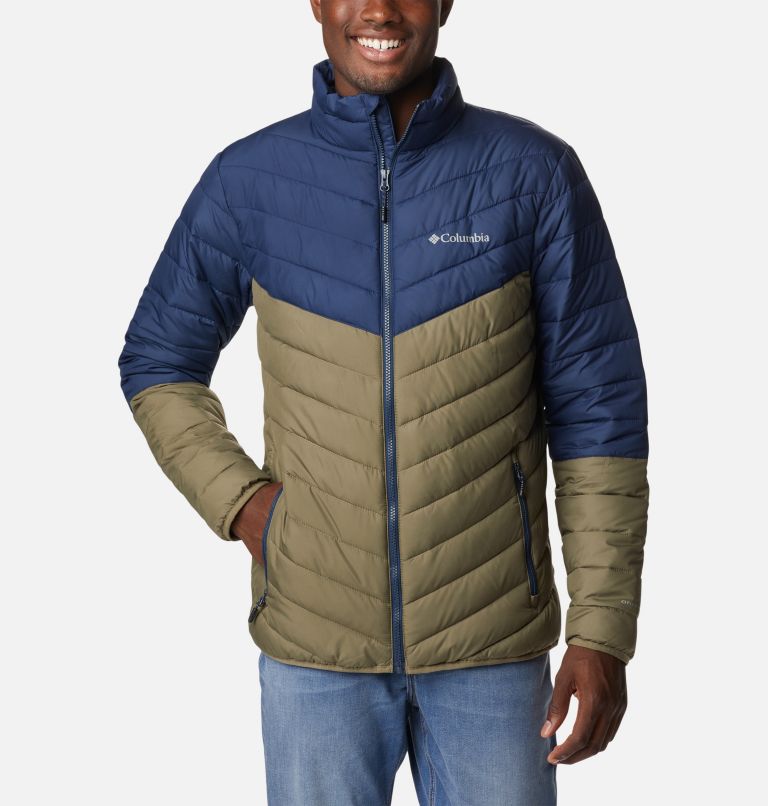 Men's Eddie Gorge  Insulated Jacket, Color: Stone Green, Collegiate Navy, image 7