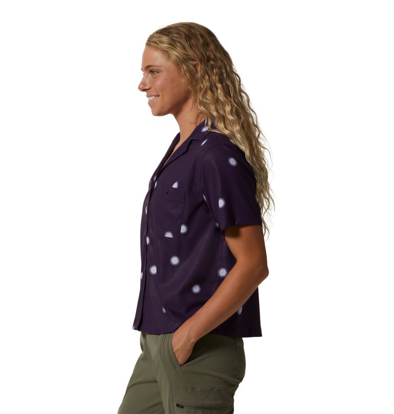 Women's Shade Lite Short Sleeve Shirt, Color: Night Iris Sun Dot Print