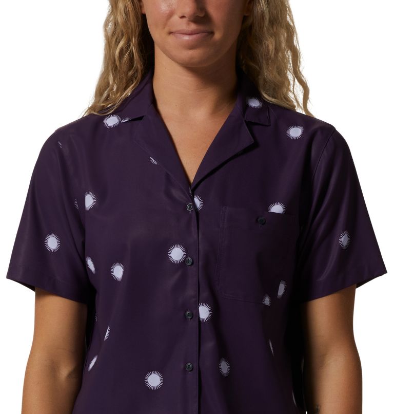 Women's Shade Lite Short Sleeve Shirt, Color: Night Iris Sun Dot Print, image 4