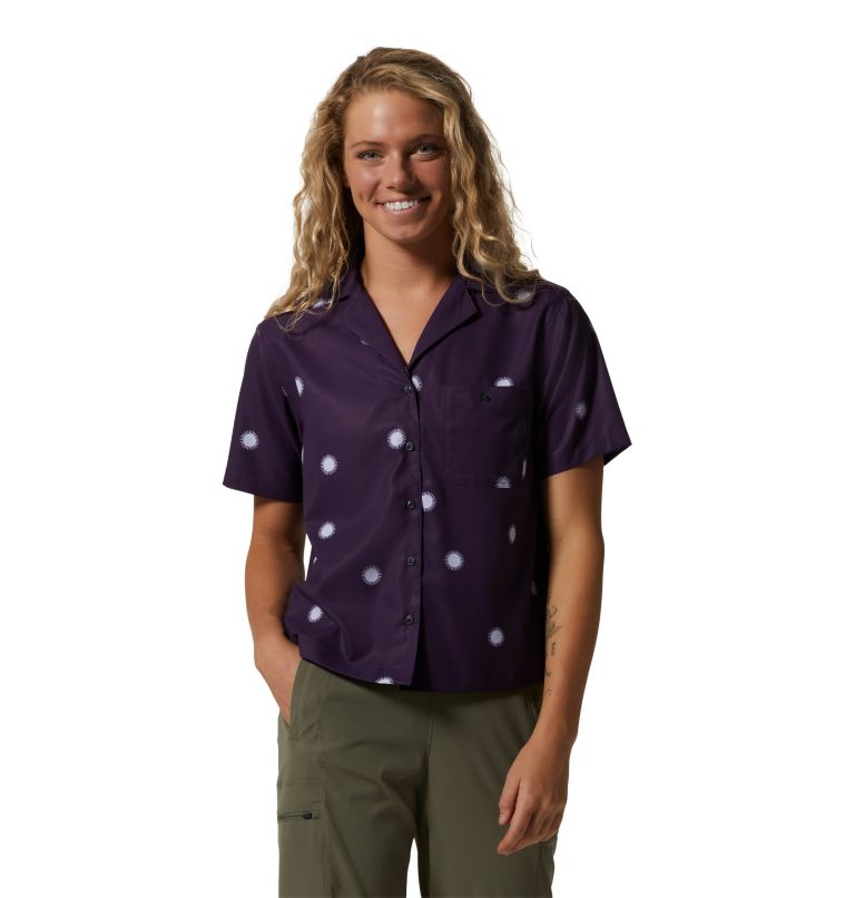Women's Shade Lite Short Sleeve Shirt, Color: Night Iris Sun Dot Print, image 1