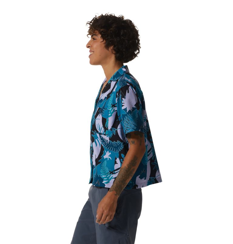 Women's Shade Lite Short Sleeve Shirt, Color: Vinca Flora Print, image 3