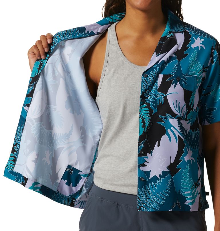 Women's Shade Lite Short Sleeve Shirt, Color: Vinca Flora Print, image 5