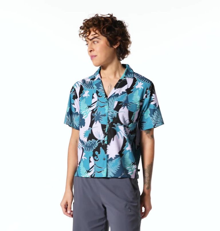 Thumbnail: Women's Shade Lite Short Sleeve Shirt, Color: Vinca Flora Print, image 2