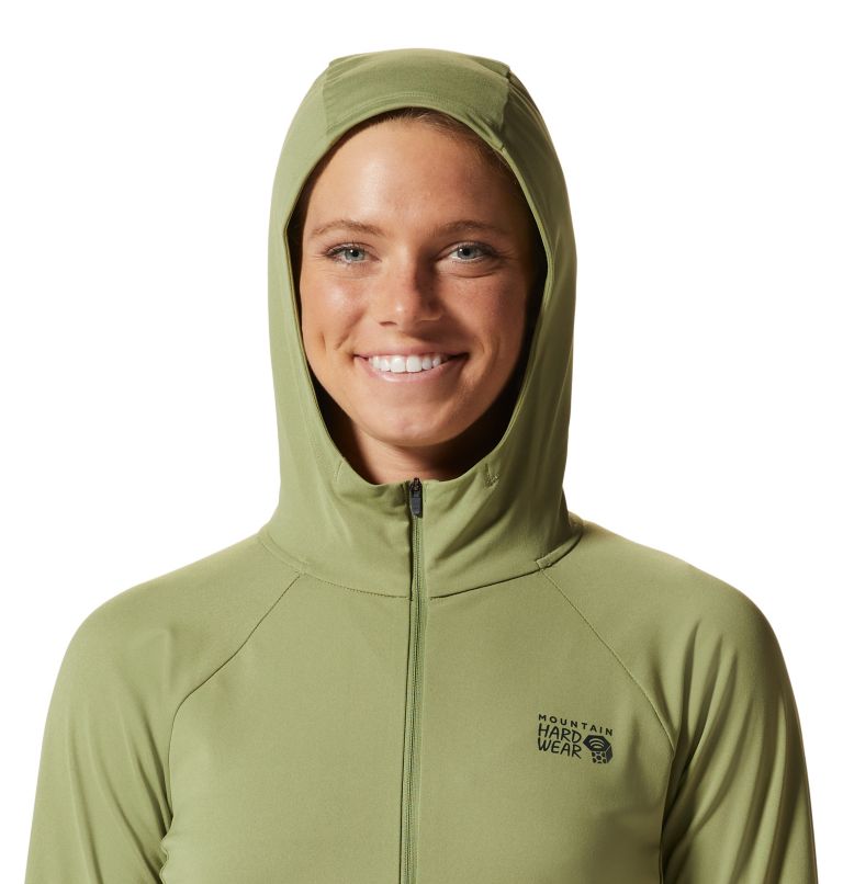 Chandail à capuchon avec fermeture éclair Mountain Stretch Femme, Color: Light Cactus, image 4