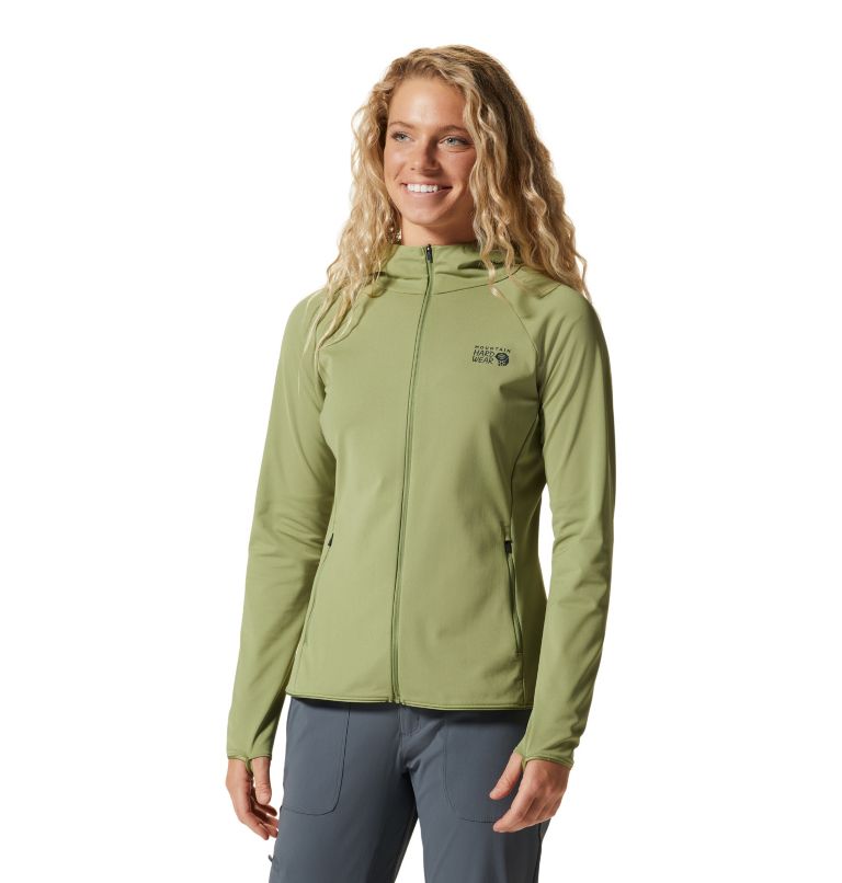 Chandail à capuchon avec fermeture éclair Mountain Stretch Femme, Color: Light Cactus, image 1