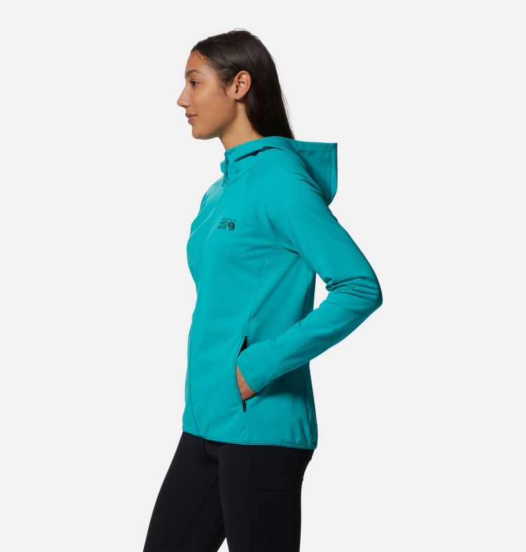 Women's Mountain Stretch Full Zip Hoody, Color: Synth Green, image 3