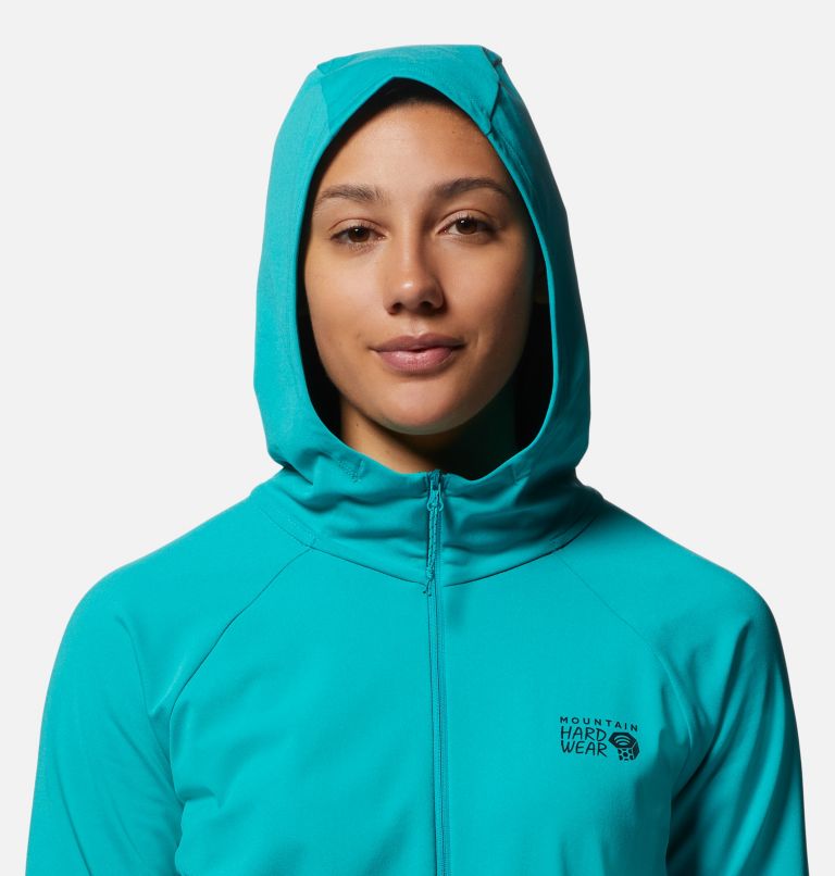 Women's Mountain Stretch Full Zip Hoody, Color: Synth Green, image 4
