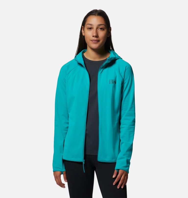 Women's Mountain Stretch Full Zip Hoody, Color: Synth Green, image 7