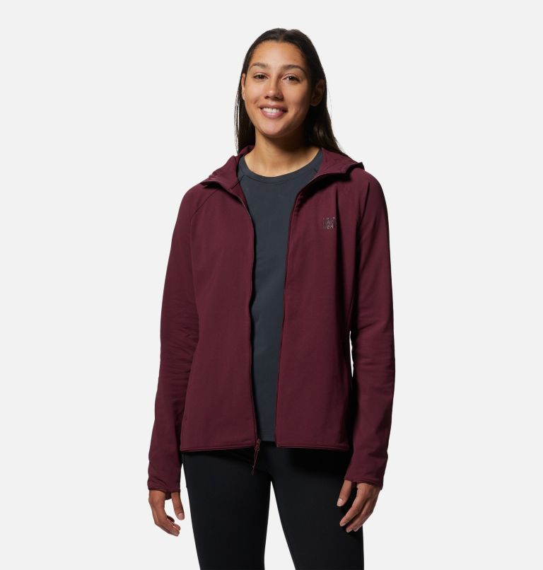 Women's Mountain Stretch Full Zip Hoody, Color: Cocoa Red, image 7
