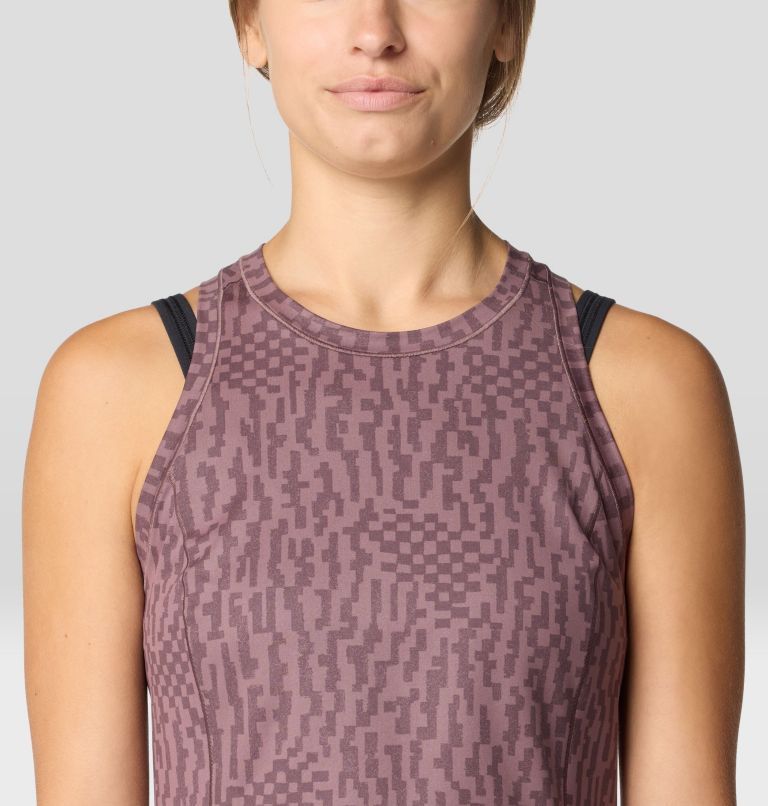 Women's Mountain Stretch Tanklette, Color: Warm Ash Digidaze Print, image 5