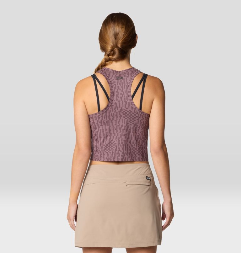 Women's Mountain Stretch Tanklette, Color: Warm Ash Digidaze Print, image 3