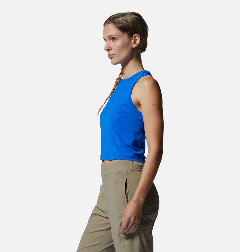Thumbnail: Women's Mountain Stretch Tanklette, Color: Bright Island Blue, image 3