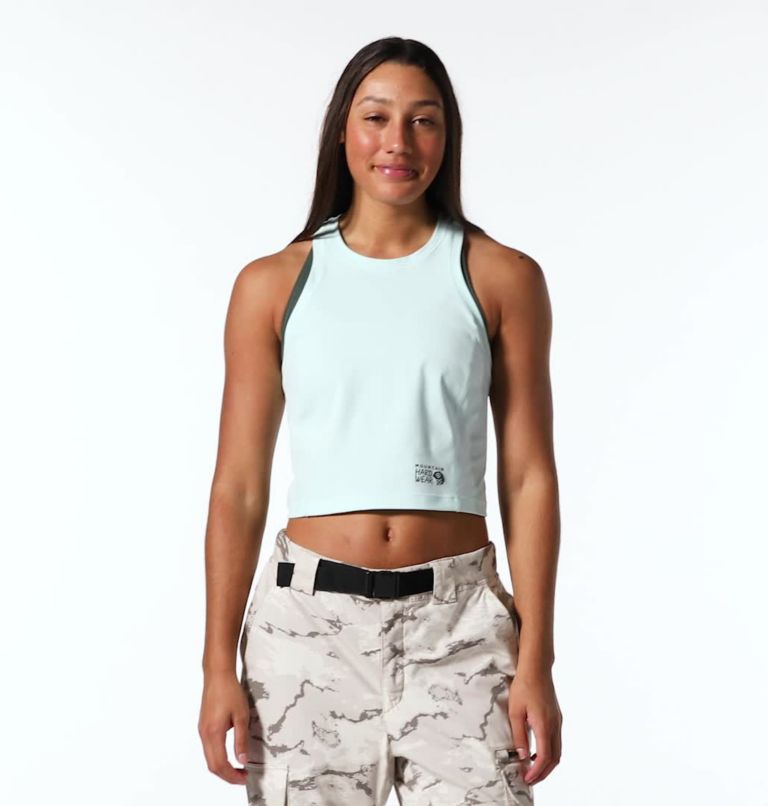 Women's Mountain Stretch Tanklette, Color: Pale Ice