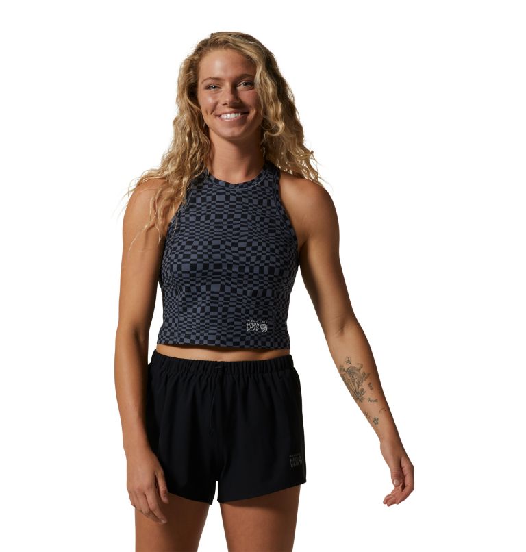 Camisole Mountain Stretch Femme, Color: Blue Slate Checks Print, image 6