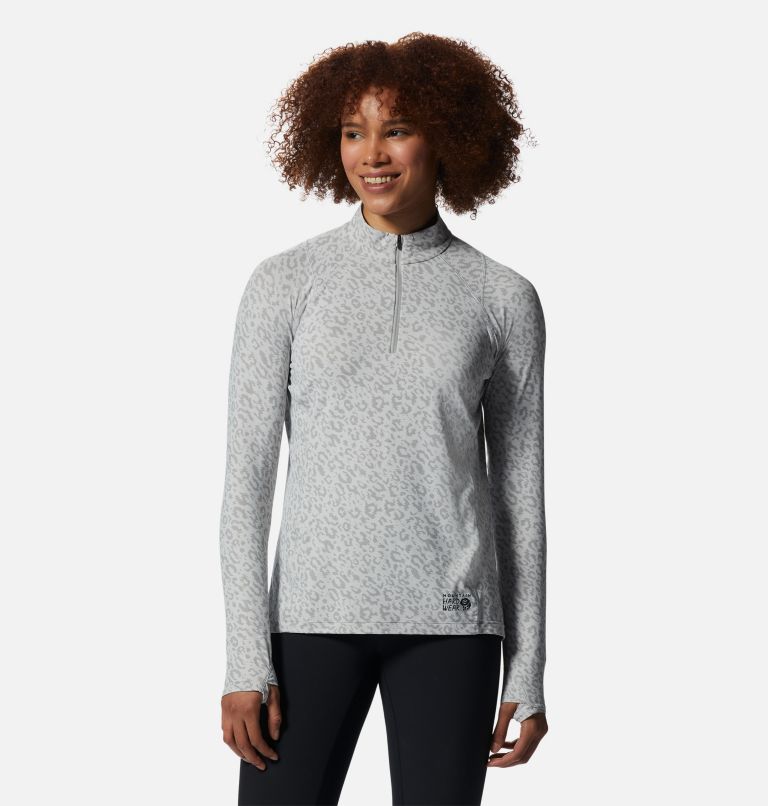 Chandail avec demi-fermeture éclair Crater Lake Femme, Color: Grey Ice Wildcat Print, image 1