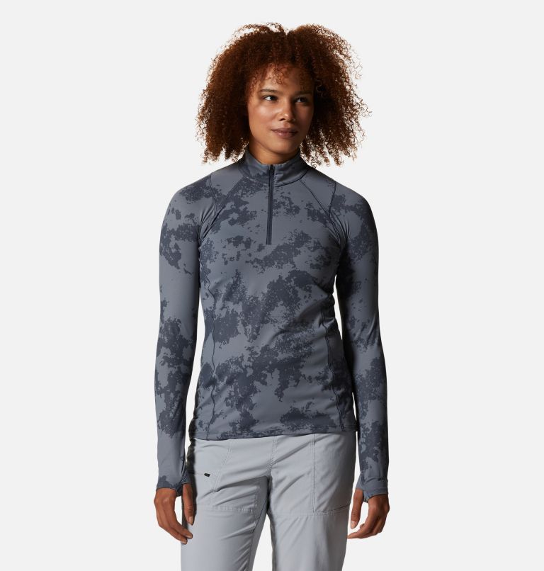 Thumbnail: Women's Crater Lake 1/4 Zip, Color: Blue Slate Scattered Dye Print, image 1