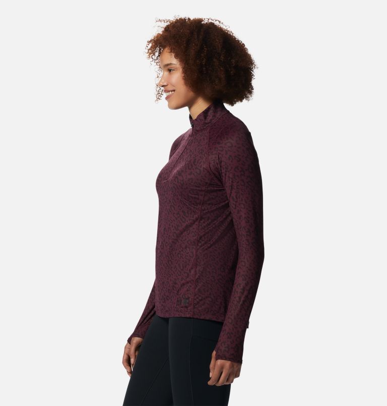 Thumbnail: Women's Crater Lake 1/2 Zip, Color: Cocoa Red Wildcat Print, image 3