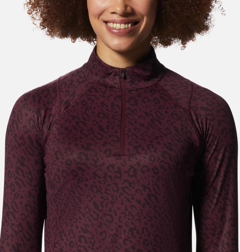 Thumbnail: Women's Crater Lake 1/4 Zip, Color: Cocoa Red Wildcat Print, image 4