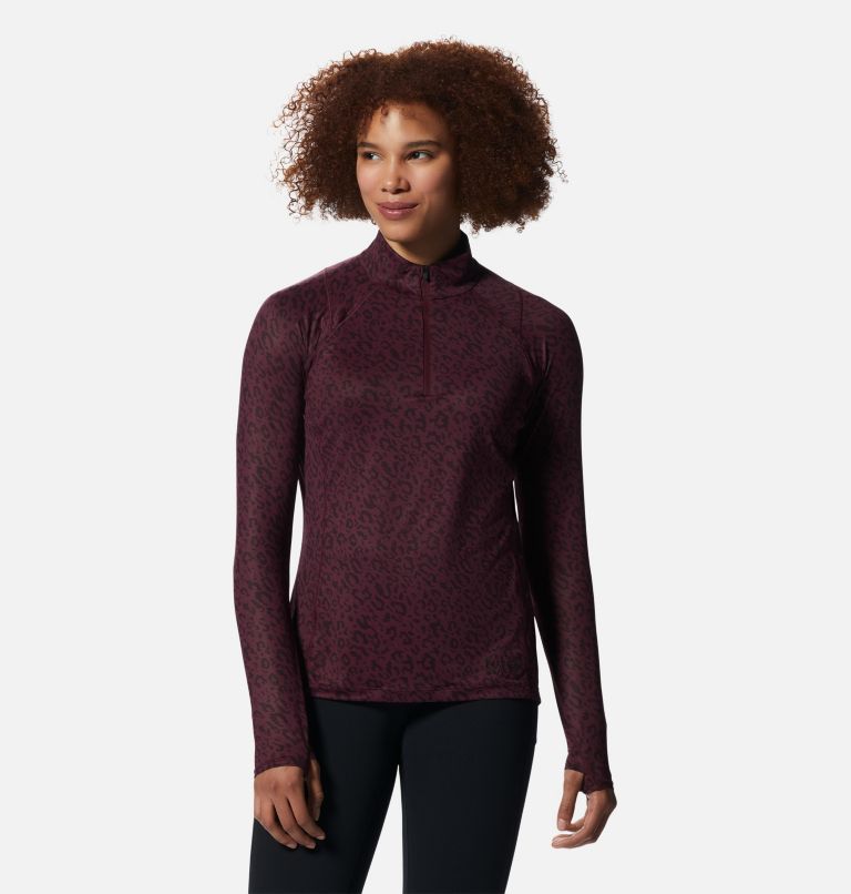 Thumbnail: Women's Crater Lake 1/2 Zip, Color: Cocoa Red Wildcat Print, image 1