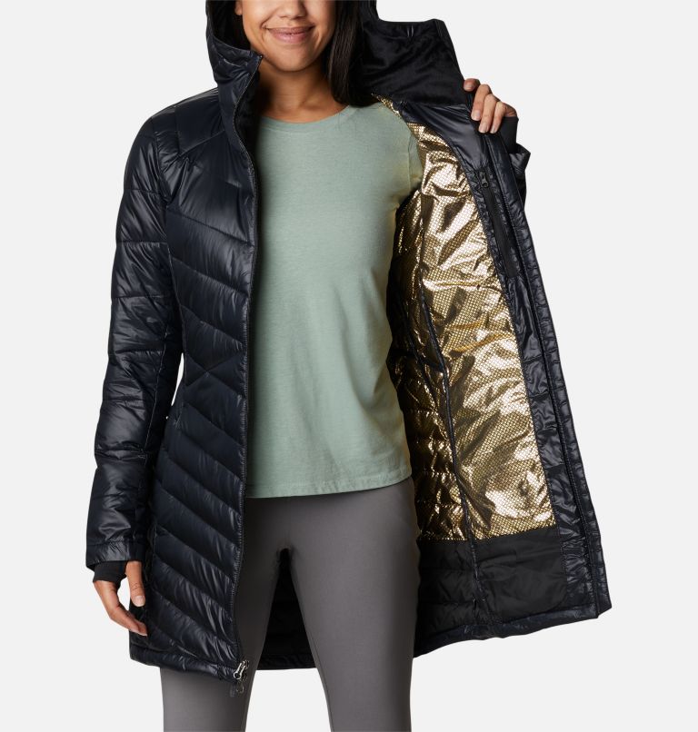 Women's Joy Peak Mid Insulated Hooded Jacket, Color: Black, image 5