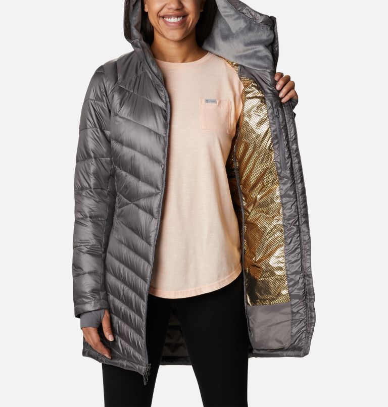 Women's Joy Peak Omni-Heat Infinity Mid Insulated Hooded Jacket, Color: City Grey, image 5