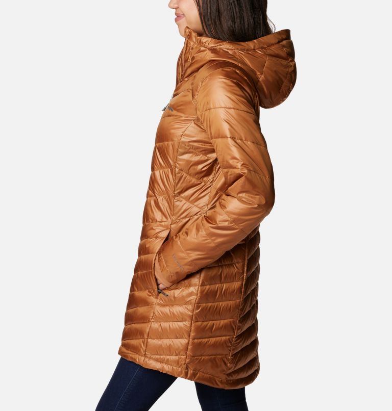 Women's Joy Peak Mid Insulated Hooded Jacket, Color: Camel Brown, image 3