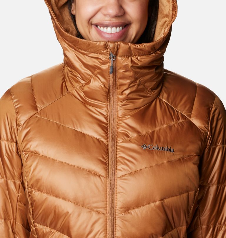 Thumbnail: Women's Joy Peak Mid Insulated Hooded Jacket, Color: Camel Brown, image 4
