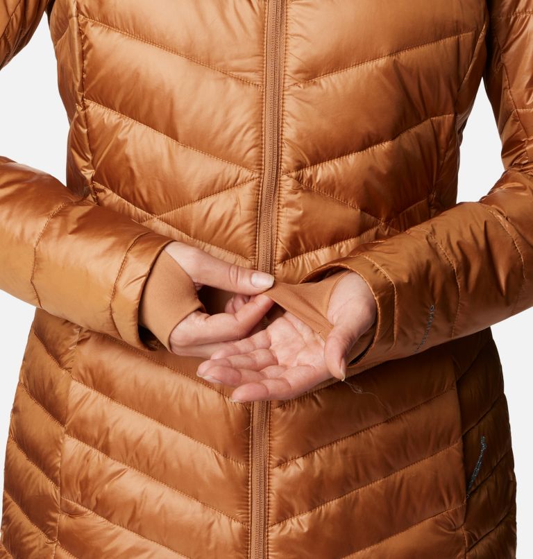Thumbnail: Women's Joy Peak Mid Insulated Hooded Jacket, Color: Camel Brown, image 7