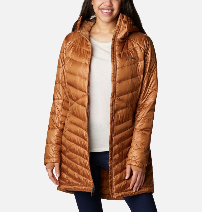 Women's Joy Peak Mid Insulated Hooded Jacket, Color: Camel Brown, image 8