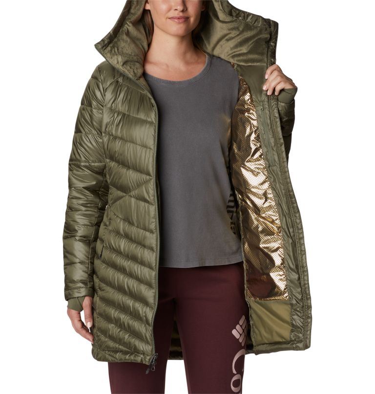 Thumbnail: Women's Joy Peak Omni-Heat Infinity Mid Insulated Hooded Jacket, Color: Stone Green, image 5