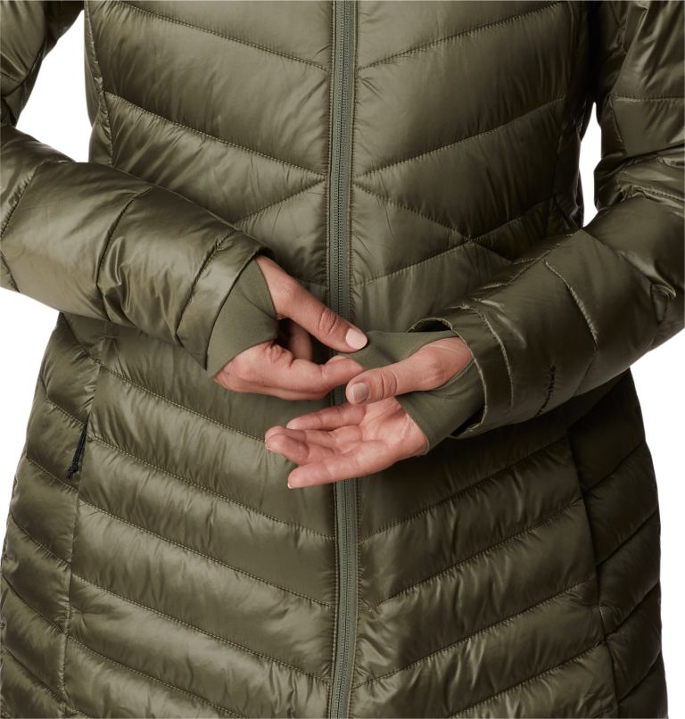 Women's Joy Peak Mid Insulated Hooded Jacket, Color: Stone Green, image 7
