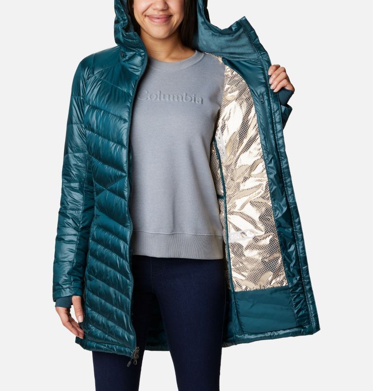 Thumbnail: Women's Joy Peak Mid Insulated Hooded Jacket, Color: Night Wave, image 5
