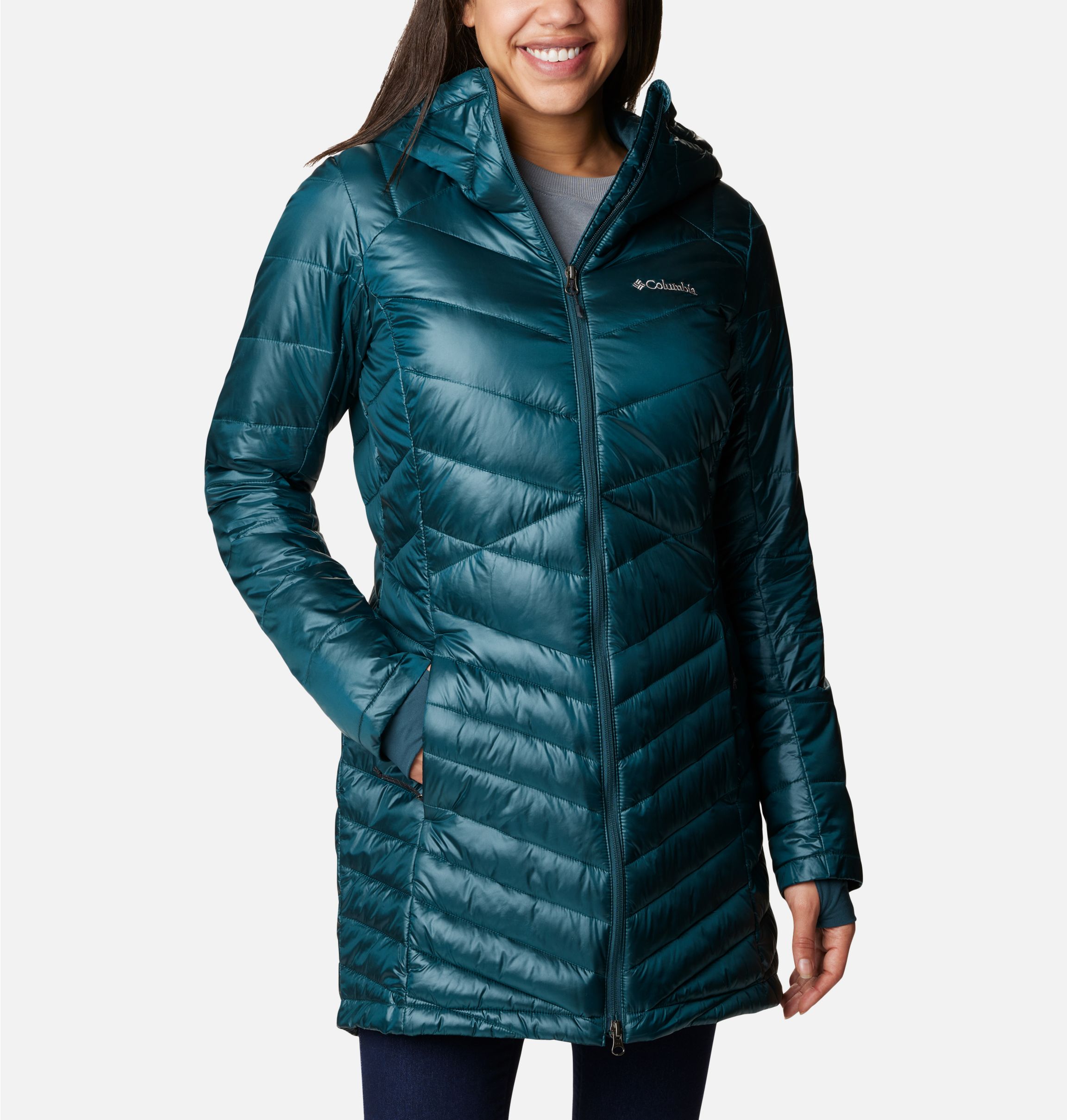 Women's andell ii lightweight insulated quilted hooded discount parka walking jacket blue opal