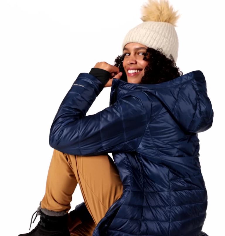 Women's Joy Peak Omni-Heat Infinity Mid Insulated Hooded Jacket, Color: Dark Nocturnal