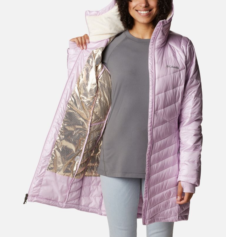 Women's Joy Peak Omni-Heat Infinity Mid Insulated Hooded Jacket, Color: Aura, image 5