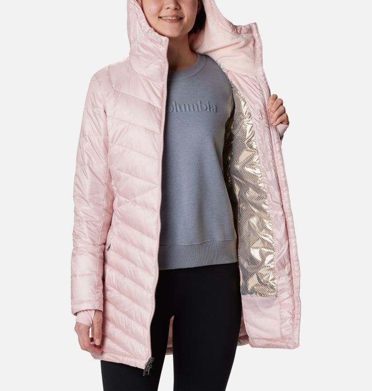 Women's Joy Peak Mid Insulated Hooded Jacket, Color: Dusty Pink, image 5
