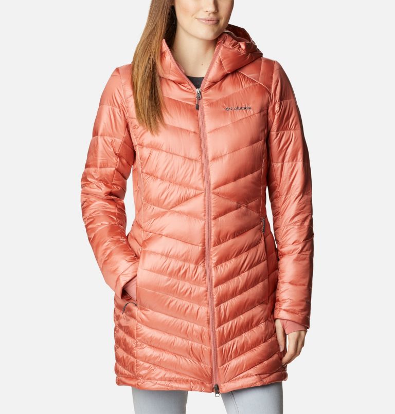 Women's Joy Peak Omni-Heat Infinity Mid Insulated Hooded Jacket, Color: Dark Coral, image 1