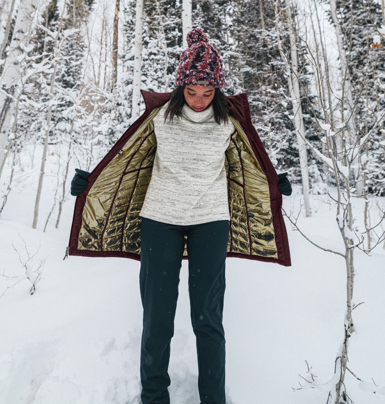 Women's Joy Peak Omni-Heat Infinity Mid Insulated Hooded Jacket, Color: Malbec, image 12
