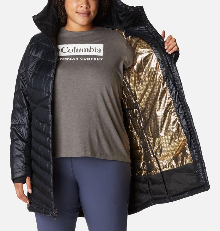 Thumbnail: Women's Joy Peak Omni-Heat Infinity Mid Insulated Hooded Jacket - Plus Size, Color: Black, image 5