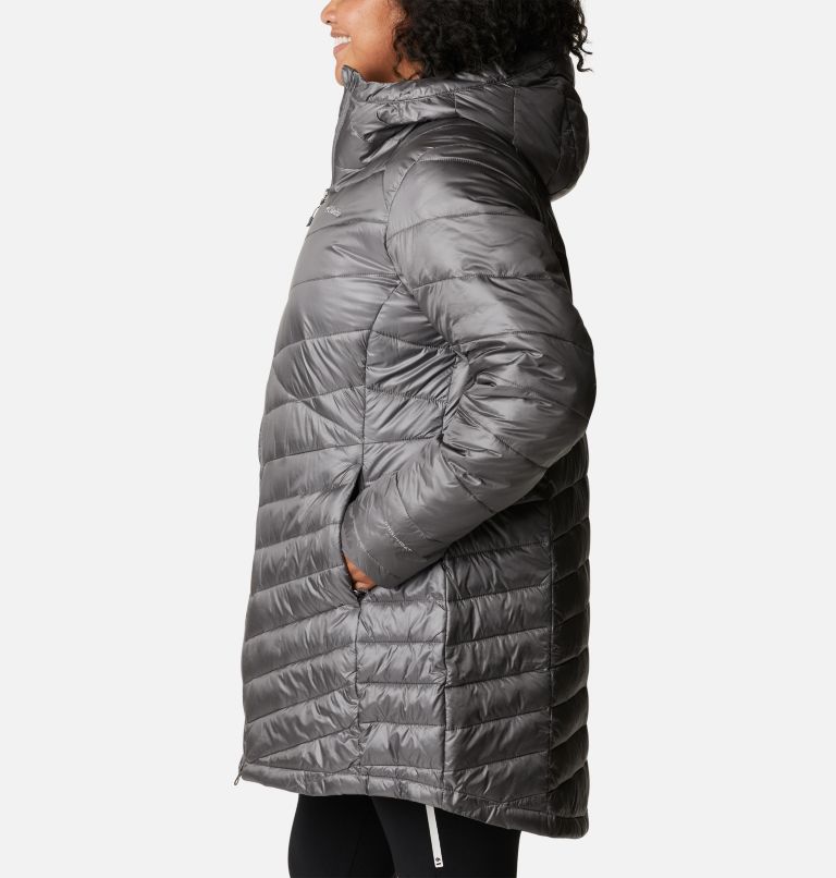 Thumbnail: Women's Joy Peak Mid Insulated Hooded Jacket - Plus Size, Color: City Grey, image 3