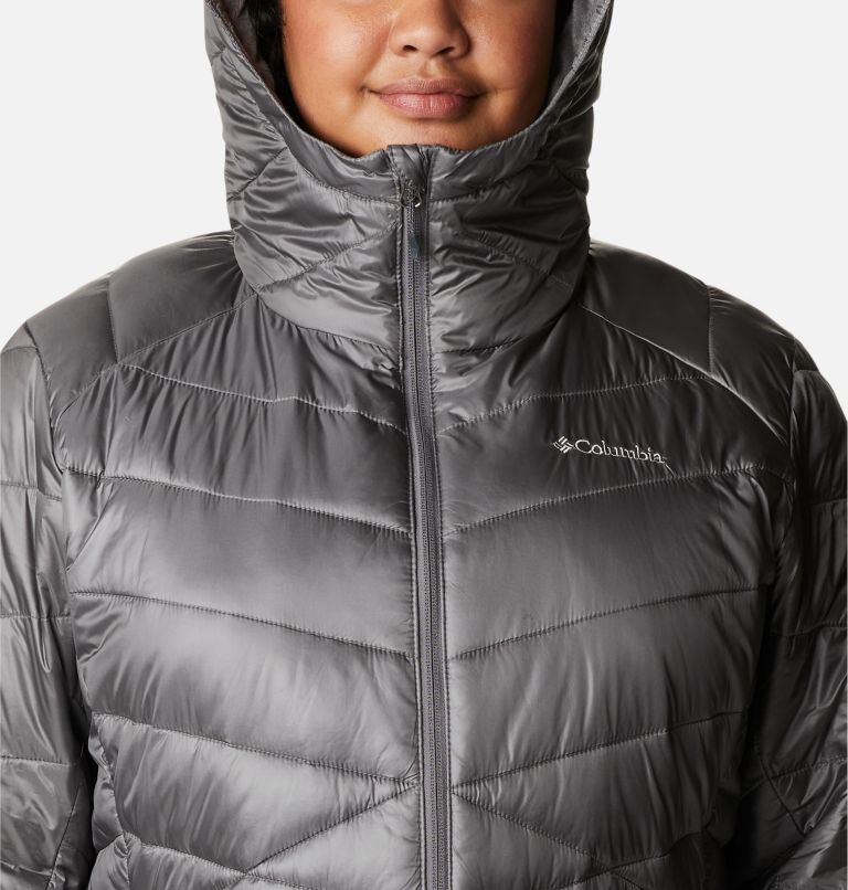 Thumbnail: Women's Joy Peak Mid Insulated Hooded Jacket - Plus Size, Color: City Grey, image 4