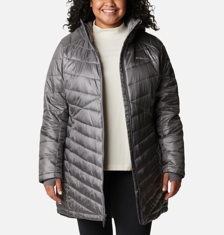 Women's Joy Peak Omni-Heat Infinity Mid Insulated Hooded Jacket - Plus Size, Color: City Grey, image 8