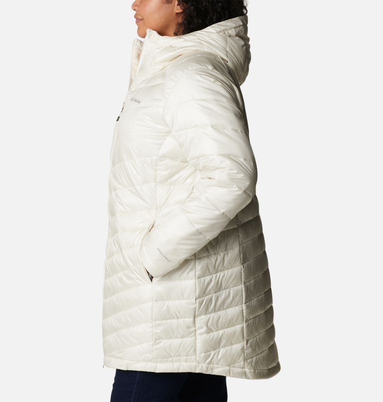 Thumbnail: Women's Joy Peak Omni-Heat Infinity Mid Insulated Hooded Jacket - Plus Size, Color: Chalk, image 3