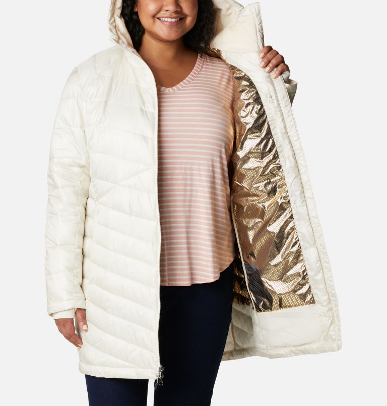 Thumbnail: Women's Joy Peak Mid Insulated Hooded Jacket - Plus Size, Color: Chalk, image 5