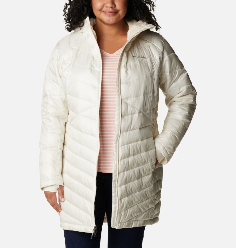 Women's Joy Peak Mid Insulated Hooded Jacket - Plus Size, Color: Chalk, image 8