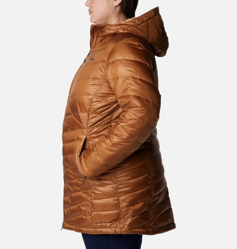 Thumbnail: Women's Joy Peak Mid Insulated Hooded Jacket - Plus Size, Color: Camel Brown, image 3