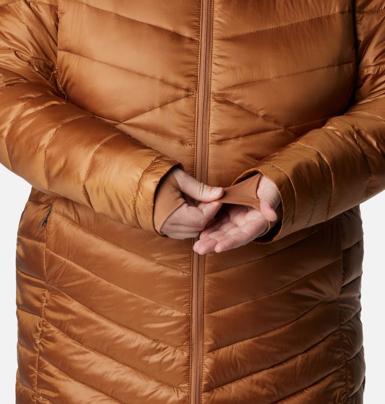 Thumbnail: Women's Joy Peak Mid Insulated Hooded Jacket - Plus Size, Color: Camel Brown, image 7