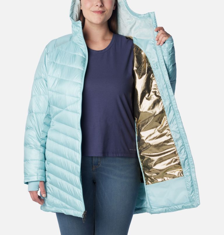 Columbia Women's Heavenly Hooded Jacket, Aqua Haze, 3X Plus