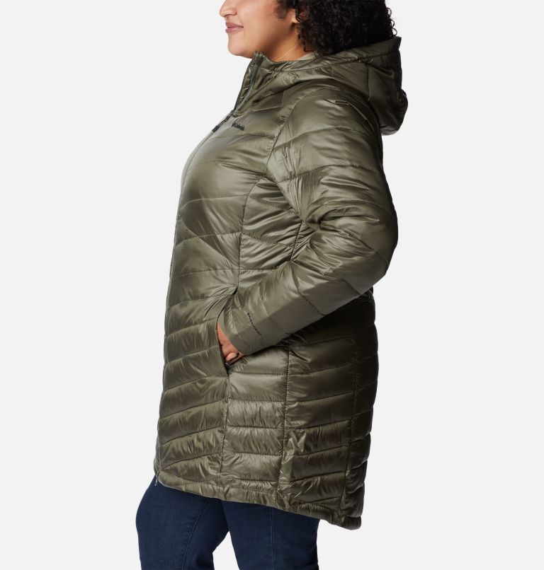 Women's Joy Peak Omni-Heat Infinity Mid Insulated Hooded Jacket - Plus Size, Color: Stone Green, image 3